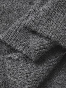 FRIFUL Women's V-Neck Jacquard Tassel Loose Casual Cardigan - Camel - View 7