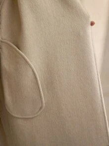 ZEYLAH Women's Autumn/Winter Classic Lapel NeckLong Sleeve Long Cashmere Coat - Beige - View 8