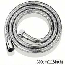 Stainless Steel Shower Hose, Anti-Burst, Applicable For Bathroom Rain Shower Heads, Reinforced Pipes, Silver, Universal G 1/2" Connection, DIY Installation Convenient, Bathroom Accessory Home Bathroom Decor Fall Decor Bathroom Accessories