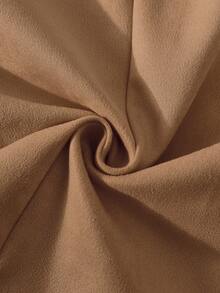 Franclia Women's Solid Color Faux Suede Double-Breasted Side Pocket Regular Jacket - Camel - View 6