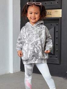 女童休闲树枝印花卫衣，秋冬季 - 彩色 - 查看 1
