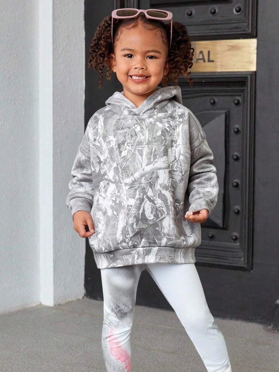 女童休闲树枝印花卫衣，秋冬季 - 彩色 - 查看 1