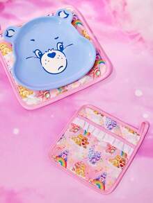SHEIN X Care Bears Cute Heart Bear Lace Pattern Kitchen Heat Resistant Set, Oven Mitts/Pot Holders, Essential For Baking, Effectively Insulate Heat, Rainbow All-Over Print - Pink - View 4