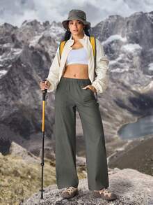 Women Outdoor Pants For Hiking Sun Protection Lightweight Quick Dry Hiking Women Hiking Pants Outdoor Pants For Women Camping Lightweight Pants Hiking Pants Women - Army Green - View 4