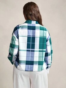 Zelara Chemise à manches longues avec nœud tricoté aux poignets pour femmes grandes tailles, style "Old Money", pour l'été, les années 90, les vacances de printemps, le style Ibiza, le style bohème de plage "Old Money", chemise boutonnée pour les festivals rave - Vert - Voir 2