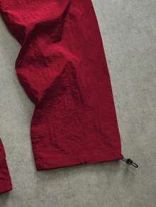 Sport MetroGents Men's Letter Print Drawstring Waist Casual Sports Pants Workout Clothes Running Pants, Men's Sports Pants, Men's Joggers, Sports Pants, Baggy Gym Clothes - Red - View 5