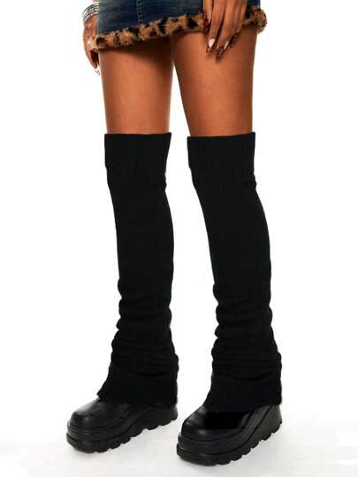 Goth 1 Pair Extra Long Striped Leg Warmers For Women, Warm