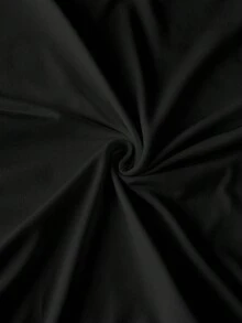 SHEIN 蝴蝶结装饰休闲圆领短袖百搭女式T恤 - 黑色 - 查看 4