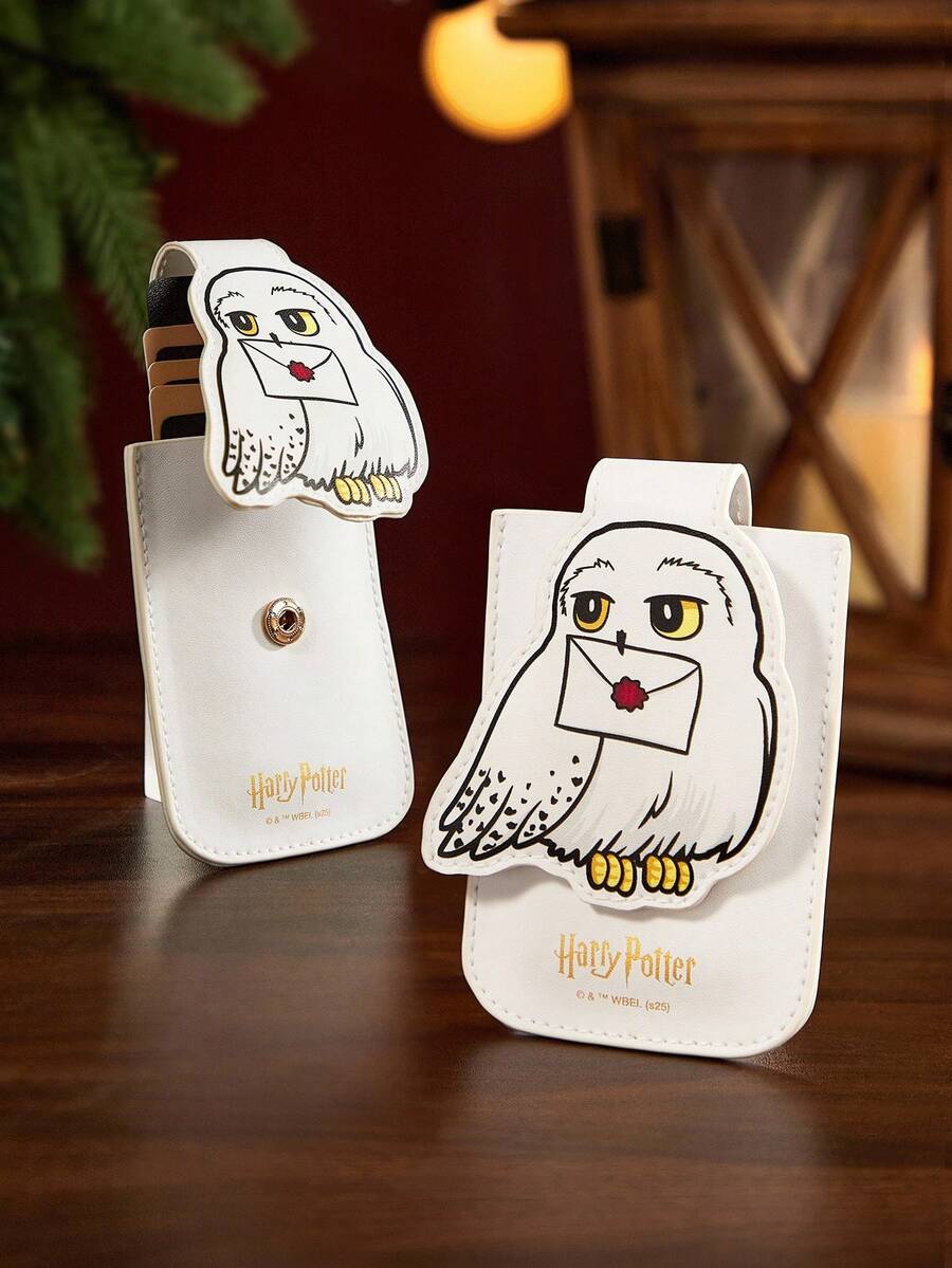 HARRY POTTER X SHEIN 1 cái Ví đựng thẻ họa tiết hoạt hình bằng da PU, có thể đựng 4 thẻ, phù hợp cho nam, nữ, học sinh - trắng - Xem 1