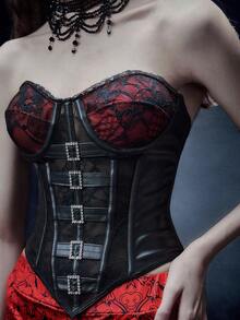 Glisette Waist Shaping Lace Bandeau - Black - View 2