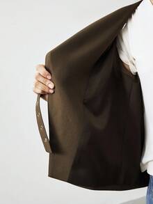 Maija 2件套女士休闲无袖上衣和阔腿裤套装 - 棕色 - 查看 10