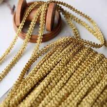 5 Yards Gold Thread Wavy Lace Trim, 1.1cm Wide, Clothing Decoration Accessory