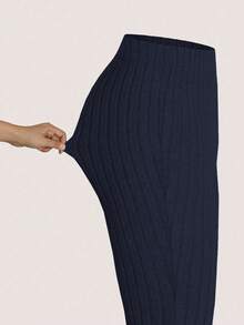 Franclia 加大码弹力针织喇叭裤，秋冬喇叭裤，女士罗纹喇叭裤，2条装喇叭裤 - 彩色 - 查看 5