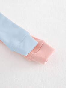 Cozy Pixies 2 pezzi Set pigiama aderente per bambina, top a girocollo a maniche lunghe e pantaloni in maglia morbida tinta unita