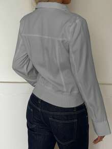 CovetEZ Commuter Jacket, Zip-Up Jacket Autumn Winter Clothes For Women - Grey - View 2