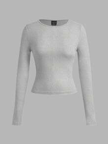 SHEIN EZwear 3 件套女士休闲宽领修身长袖 T 恤套装，适合秋冬季 - 彩色 - 查看 6
