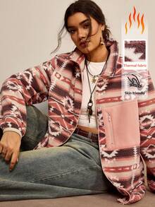 Freevana Plus-Size Women'S Autumn And Winter Stand-Up Collar Spliced Solid Color Jacket Long-Sleeved Christmas Holiday Zipper Thickened For Warmth Jacket Vintage Casual Jacket Winter Fall Autumn Warm & Comfortable CasualFluffy Jacket, Plus Size, Suitable For Outings, Autumn Season Thanksgiving Outfit Women New Years Women Outfit Winter Dresses Winter Clothes Women Rave Outfits, For Winter Artwork Print Design Thermal Fabric Streetwear For Women Casual Ladies Long Sleeve Cardigan