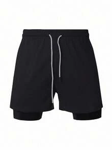 Manfinity Sport Corelite Quần short thể thao mùa hè đa năng có dây rút lưng thun cho nam - màu đen - Xem 4