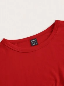 SHEIN EZwear 4 件套休闲简约圆领短袖短款修身女式 T 恤，适合夏季 - 彩色 - 查看 6