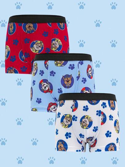 SHEIN | PAW Patrol 男童舒适柔软透气卡通狗印花短裤