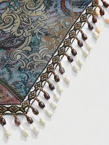 ROMWE Hippie 复古嬉皮西部音乐节木珠流苏下摆佩斯利印花波西米亚风女装套装 - 彩色 - 查看 3