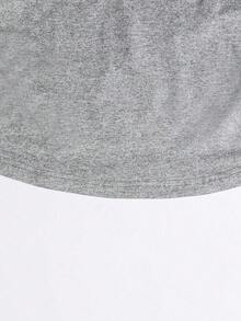 INAWLY Women's Casual Fitted Ruched Waist Letter Print Short Sleeve T-Shirt, Versatile Going Out Top, Suitable For Summer, Christmas - Grey - View 4