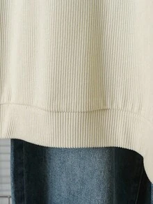 Tween Girl Letter Embroidery Crew Neck Long Sleeve Pullover Sweatshirt - Apricot - View 5