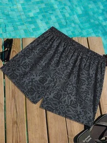 Surfspeed Men's Beach Vacation Casual Printed Drawstring Pocket Beach Shorts