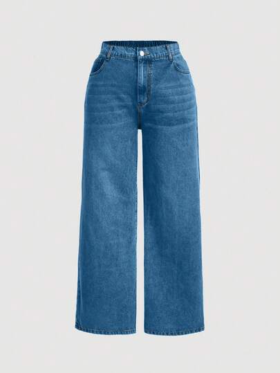 EURMUSE Plus Size Y2k Jeans Loose Fit Street Style Sexy Blue Denim Wide-Leg Pants, Wide Leg Pants, Back To School Clothes, Teacher Pants, Fall Clothes, Women Jeans, Grey Jeans, Straight Jeans, Baggy Jeans, Casual Women Outfits, Wide Leg Pants