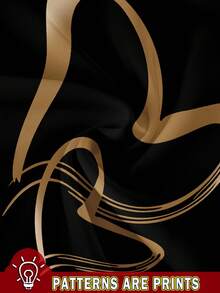 EMERY ROSE 女士休闲心形印花简约 V 领短袖宽松长连衣裙 - 黑色 - 查看 3