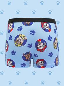 SHEIN | PAW Patrol 3pcs Young Boy Red & Blue & White Comfortable Soft Breathable Cartoon Dog Print Trunks, Boxers Briefs Packs, Basic Casual,,Suitable For Everyday Wear, Boys Boxers, Toddler Boys Underwear