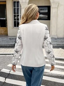 Serisse Blazer casual y elegante para mujer con bordado floral y parches, cárdigan de manga larga con estampado de arte de otoño, abrigo de invierno para mujer de moda, conjunto de blazer casual para uso diario, otoño, vuelta al colegio, concierto country, casual de negocios, para maestra, cita, cumpleaños, brunch, estilo occidental, casual de negocios