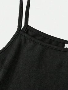 SHEIN Girlism 少女暗街时尚星星网眼透视两件套紧身上衣 - 黑色 - 查看 4