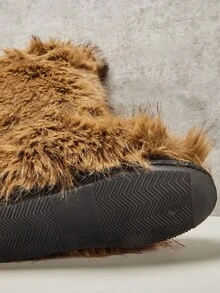 SHUZIA 女士温暖舒适的毛茸茸冬靴 - 紫紅色 - 查看 7