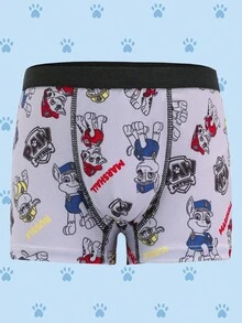 SHEIN | PAW Patrol 男童舒适透气柔软狗狗印花短裤 - 藍白色 - 查看 7