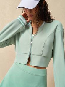 VARSIVA Women's Long Sleeve Zip-Up Collar Casual Baseball Sports Jacket - Multicolor - View 7