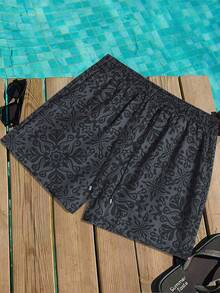 Surfspeed Men's Beach Vacation Casual Printed Drawstring Pocket Beach Shorts