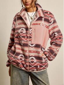 Freevana Plus-Size Women'S Autumn And Winter Stand-Up Collar Spliced Solid Color Jacket Long-Sleeved Christmas Holiday Zipper Thickened For Warmth Jacket Vintage Casual Jacket Winter Fall Autumn Warm & Comfortable CasualFluffy Jacket, Plus Size, Suitable For Outings, Autumn Season Thanksgiving Outfit Women New Years Women Outfit Winter Dresses Winter Clothes Women Rave Outfits, For Winter Artwork Print Design Thermal Fabric Streetwear For Women Casual Ladies Long Sleeve Cardigan