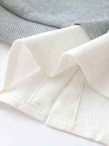 Souflis Souflis 2件套幼儿男童复古2025秋冬加厚浅灰色运动衫和海军蓝休闲运动裤套装 - 灰色 - 查看 7