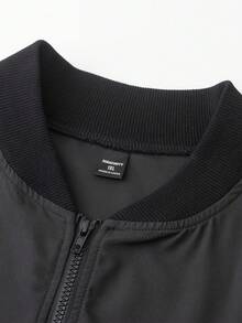 Manfinity Homme 夏季大码男士休闲轻便纯色夹克 - 黑色 - 查看 3