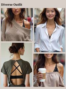 SHEIN 1pc Women's Lace Patchwork Wireless Bra - Black - View 6