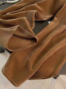 Franclia 2pcs/Set Commuter Style Hooded Zip-Up Sweatshirt, Gift For Friends - Brown - View 3