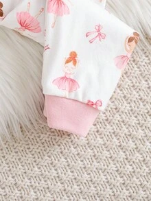 Baby Girl Cartoon Bear Print Knit Soft Crew Neck Long Sleeve Top And Elastic Waist Long Pants 2-Piece Snug Fit Pajama Set Cozy Pixies Baby Girl Set Baby Girl Pajama Set Baby Girl Flamingo Outfit Bamboo 2 Piece Pajamas Toddler Toddler Sleepwear Girls Fall Winter - Multicolor - View 5