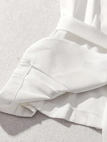 Franclia 女士白色优雅腰身修身西装套装 - 白色 - 查看 7