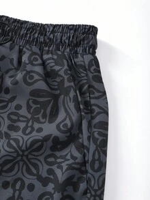 Surfspeed Men's Beach Vacation Casual Printed Drawstring Pocket Beach Shorts