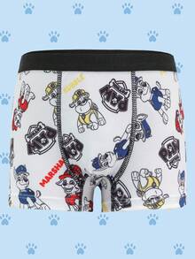 SHEIN | PAW Patrol 男童舒适透气柔软狗狗印花短裤 - 藍白色 - 查看 4
