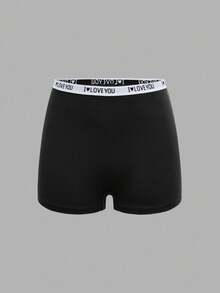 3pcs/Pack Dozemod Kids Teen Girls' Minimalist Comfortable Letter Graphic Elastic Waist Briefs - Multicolor - View 3