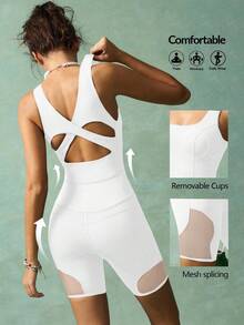 VARSIVA 适合夏季的时尚运动连体衣，适合女士健身 - 白色 - 查看 1