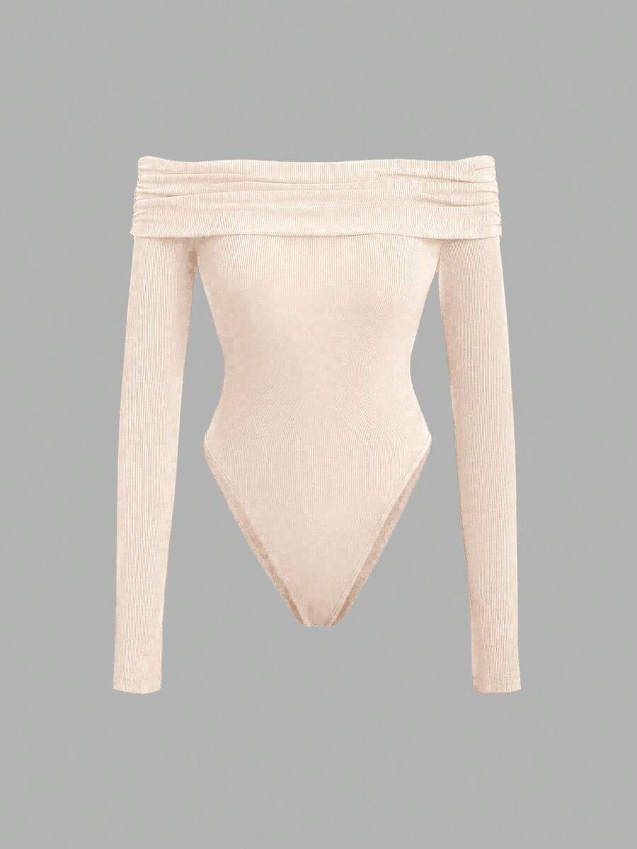 Sweetra Body de punto con hombros descubiertos - Albaricoque - Ver 1
