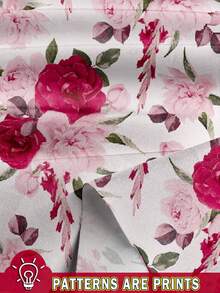 SHEIN Clasi 女士玫瑰印花假兩件V領無袖上衣 - 彩色 - 查看 3